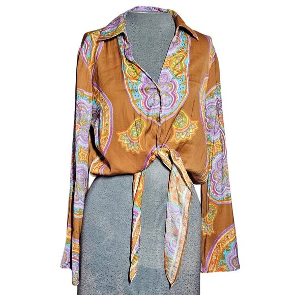 Rachel Zoe Crop Blouse Size Small - Picture 1 of 4